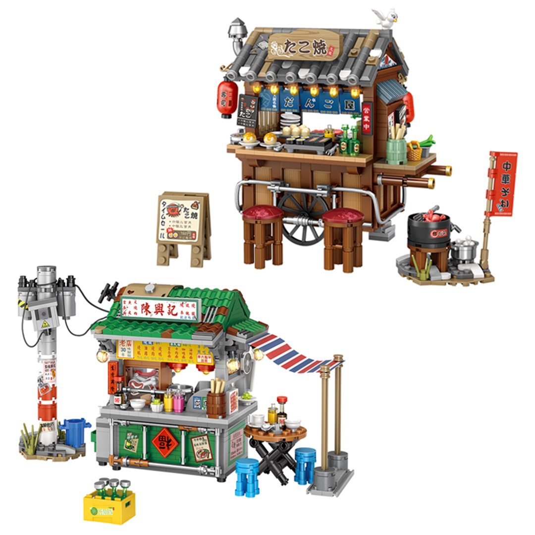 Mini Asian Food Cart Building Blocks Set