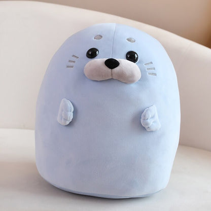 Cuddly Blue White Teddy Seal Plush Toy