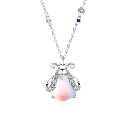 Natural Stone Silver Chain Necklace