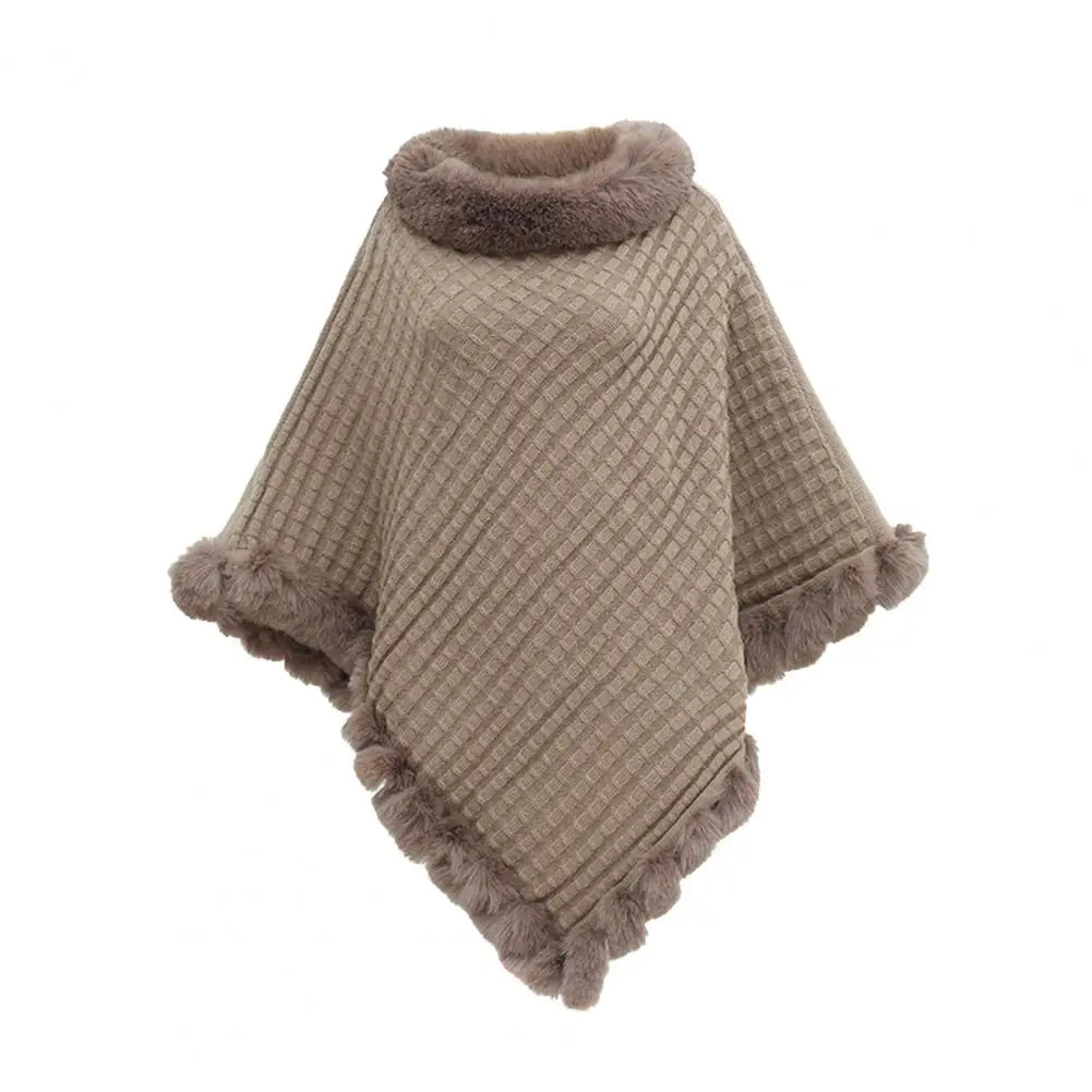 Soft Faux Fur Wrap Coat for Ladies