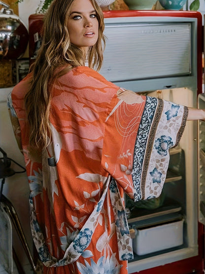 Vibrant Floral Summer Beach Cover Up