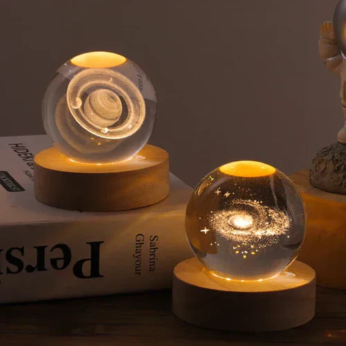 Glowing 3D Glass Cosmic Orb