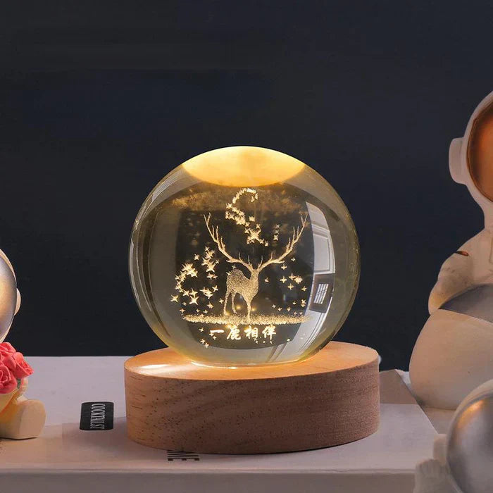 Glowing 3D Glass Cosmic Orb