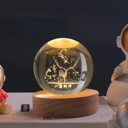 Glowing 3D Glass Cosmic Orb