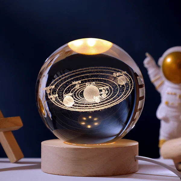 Glowing 3D Glass Cosmic Orb