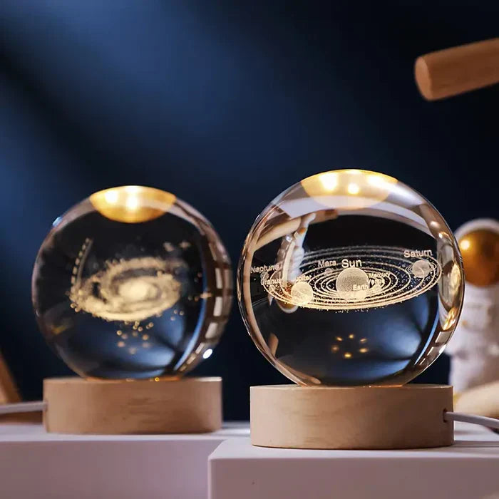 Glowing 3D Glass Cosmic Orb