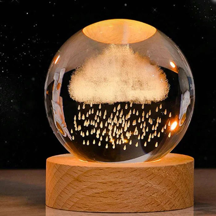Glowing 3D Glass Cosmic Orb
