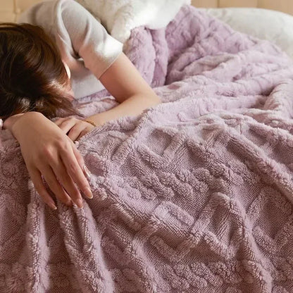 Soft Plush Sheep Wool Throw Blanket