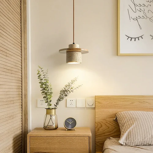 Modern Chic Travertine Pendant Light