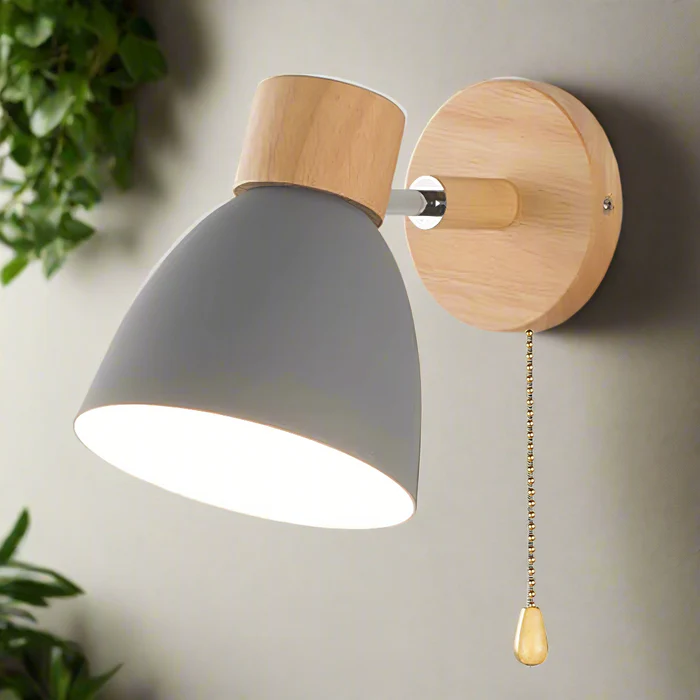 Rustic Wooden Pendant Wall Lamp - Halri