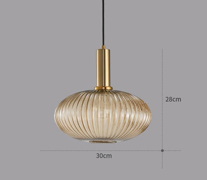 Vintage Glass Hanging Light Fixture