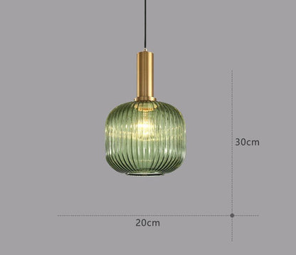 Vintage Glass Hanging Light Fixture