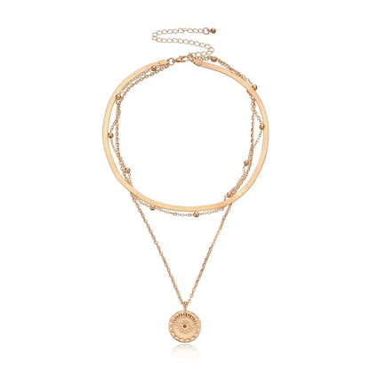 Delicate Flower Pendant Chain Layering Necklace Set - Halri