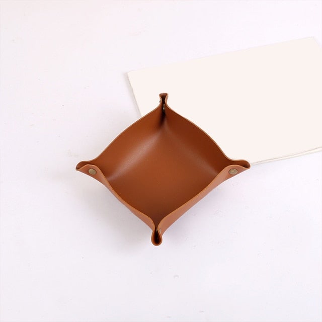 Stylish Leather Desk Organizer Tray