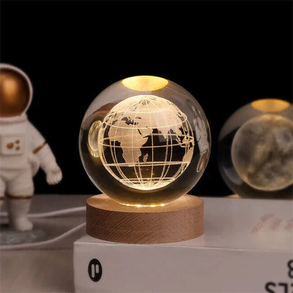 Glowing 3D Glass Cosmic Orb