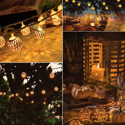Bright Solar Powered Outdoor String Lanterns