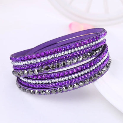 Sparkling Crystal Layered Wrap Bracelet