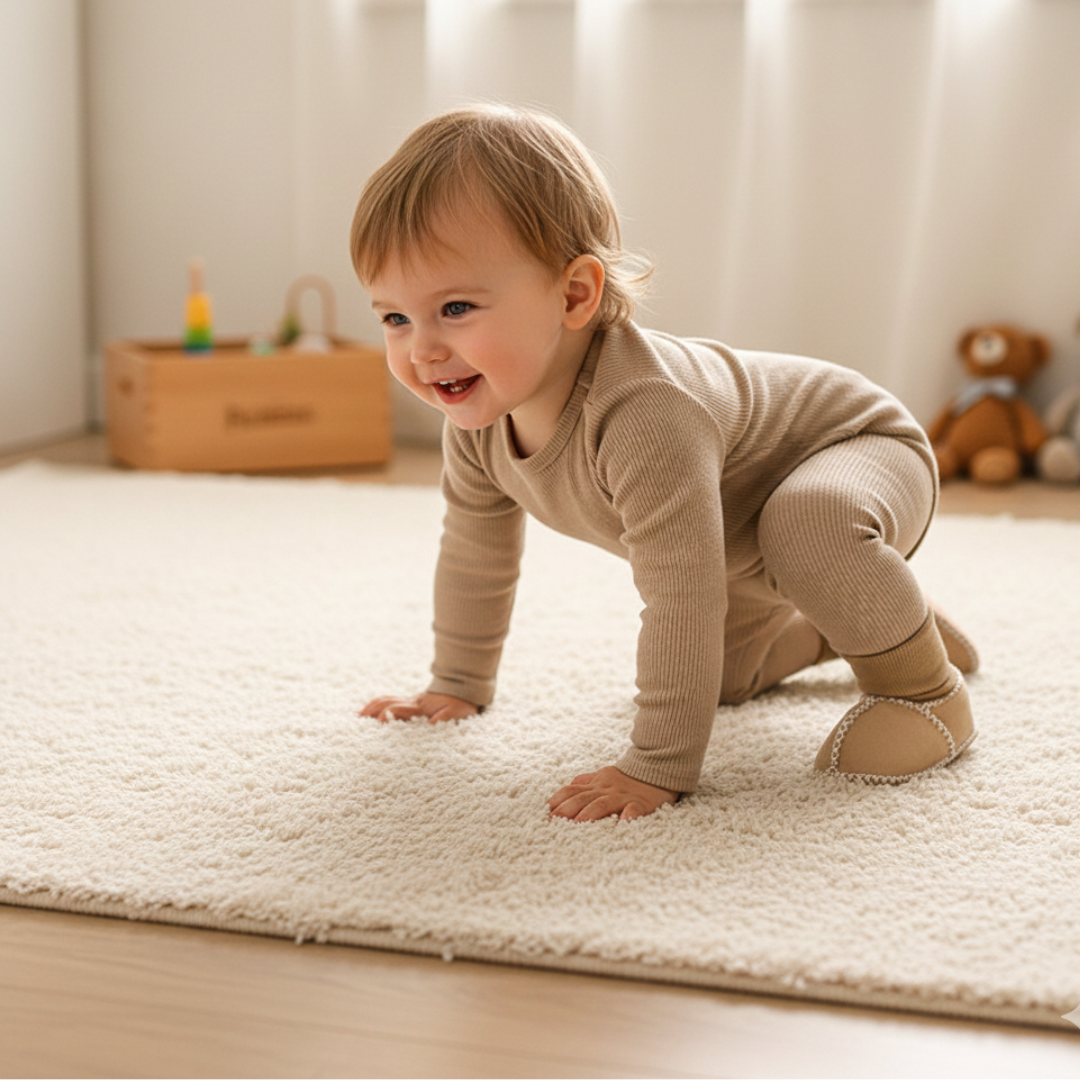Warm Baby Booties in Soft Suede Style - Halri