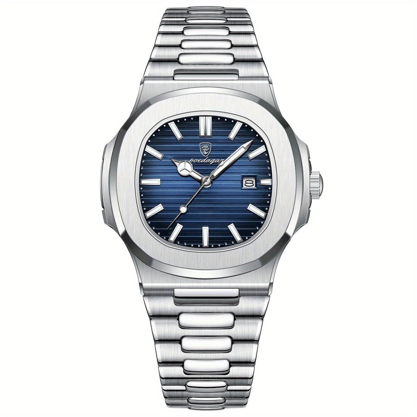 Classic Men's Stainless Steel Quartz Watch with Date