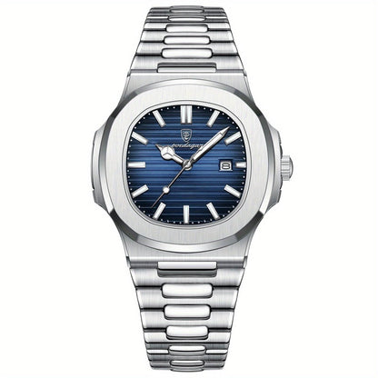 Classic Men's Stainless Steel Quartz Watch with Date
