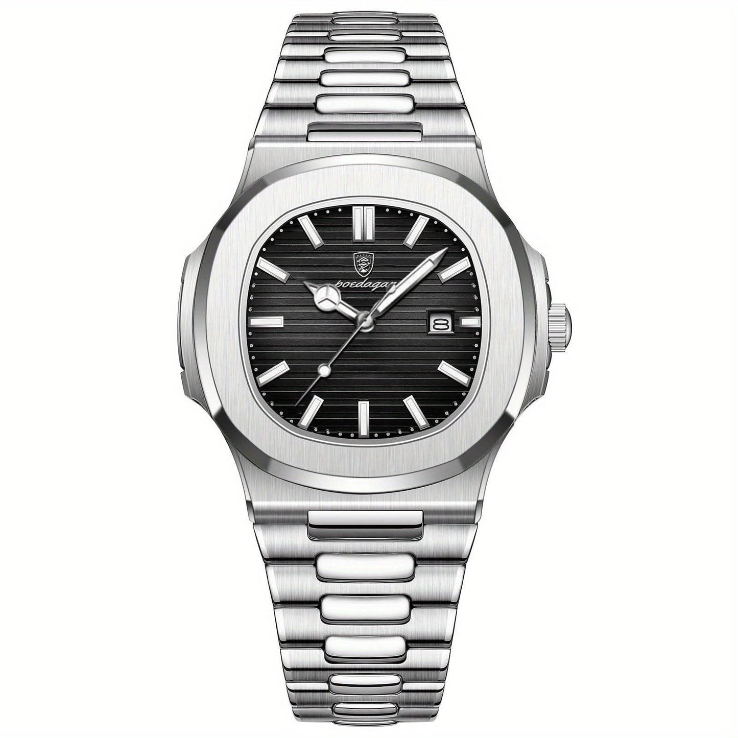 Classic Men's Stainless Steel Quartz Watch with Date