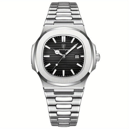 Classic Men's Stainless Steel Quartz Watch with Date