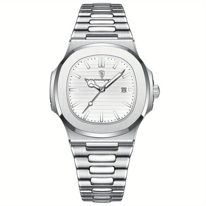 Classic Men's Stainless Steel Quartz Watch with Date