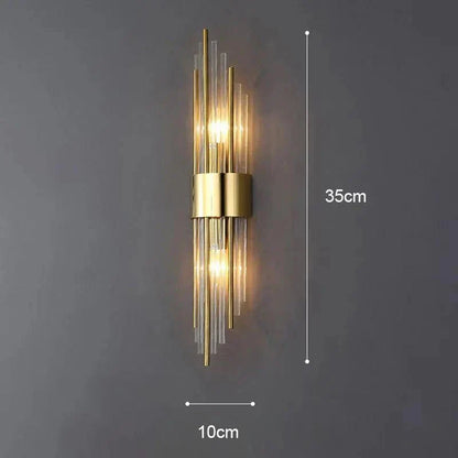 Luxurious Crystal Wall Lamp - Metallic Gold Finish