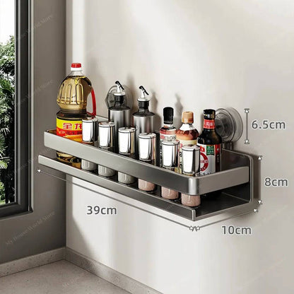 Space-Saving Adhesive Spice Rack for Kitchen Walls