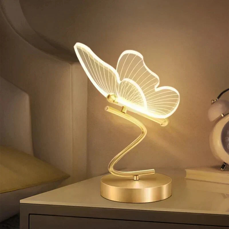 Elegant Glass Butterfly Desk Lamp - Halri