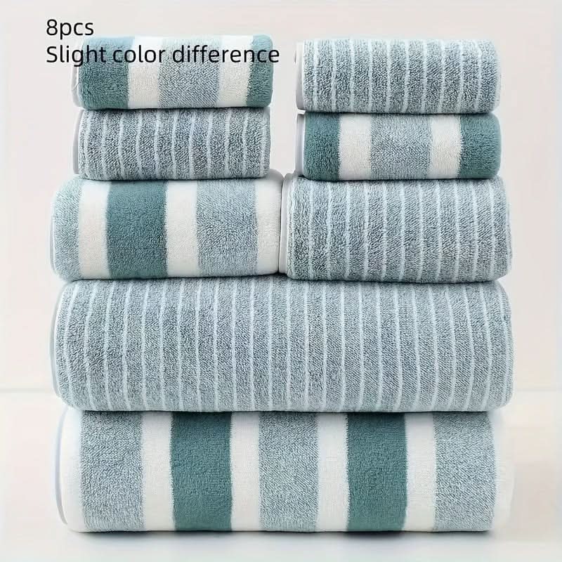 Plush 8-Piece Bathroom Towel Set - Soft & Absorbent