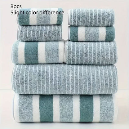 Plush 8-Piece Bathroom Towel Set - Soft & Absorbent