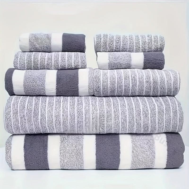 Plush 8-Piece Bathroom Towel Set - Soft & Absorbent