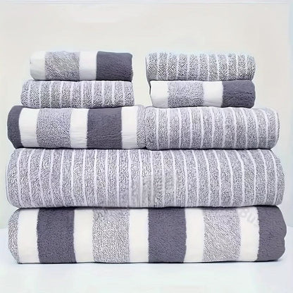 Plush 8-Piece Bathroom Towel Set - Soft & Absorbent
