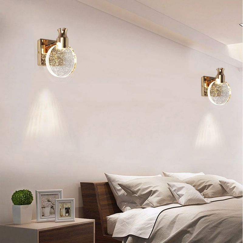 Elegant Crystal Round Wall Light - Halri
