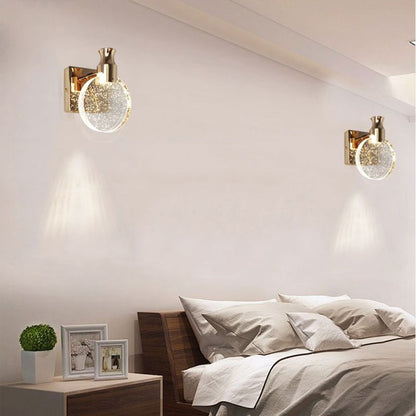 Elegant Crystal Round Wall Light - Halri