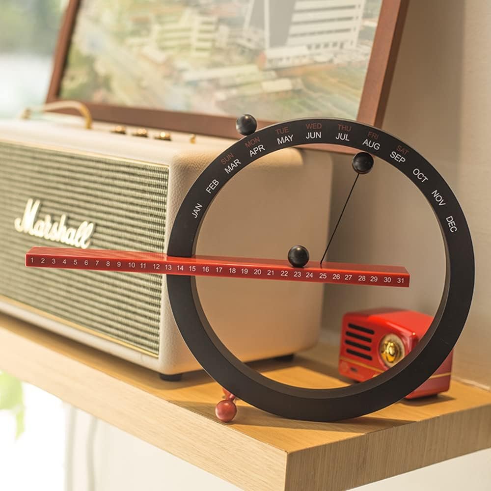 Compact Silent Desk Calendar Clock