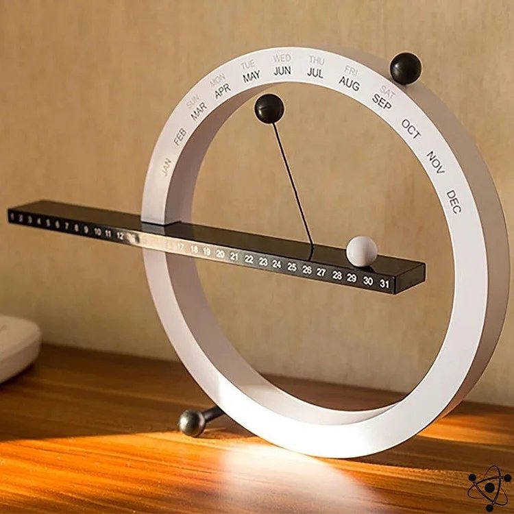 Compact Silent Desk Calendar Clock - Halri