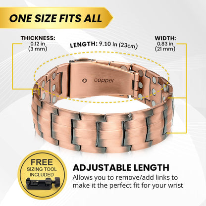 Strong Copper Magnetic Therapy Bracelet for Men
