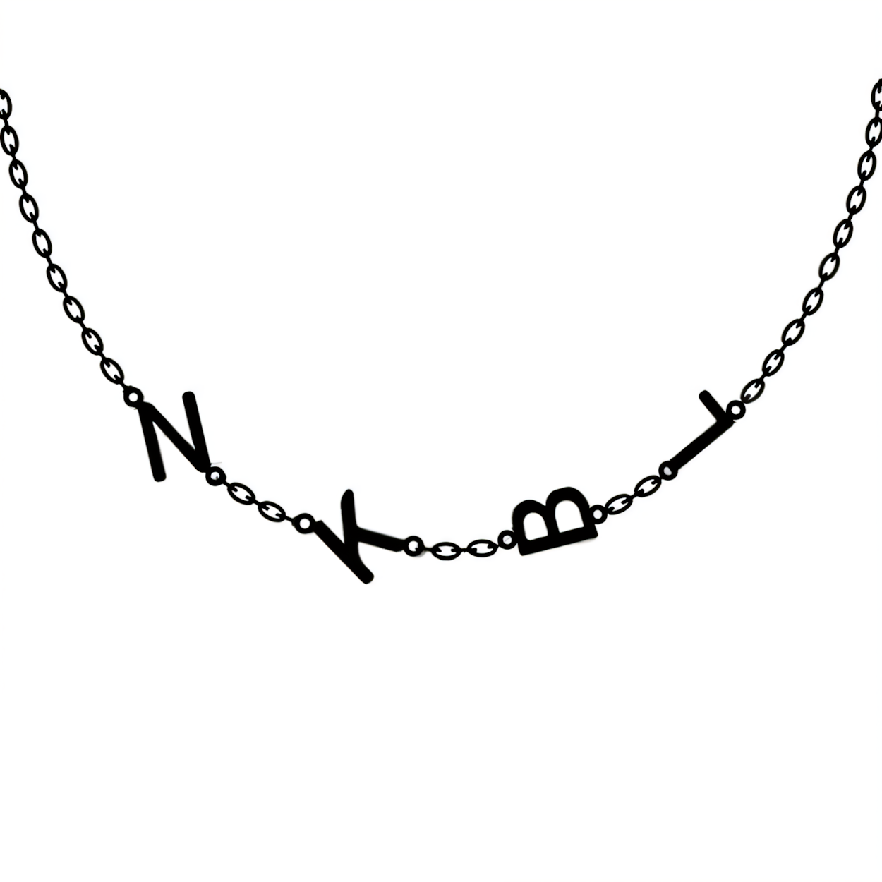 Custom Initial Off Center Bar Necklace