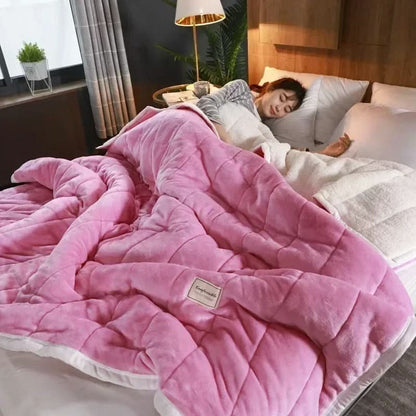 Plush Coral Fleece Blanket Soft Warm Throw for Cold Nights - Halri