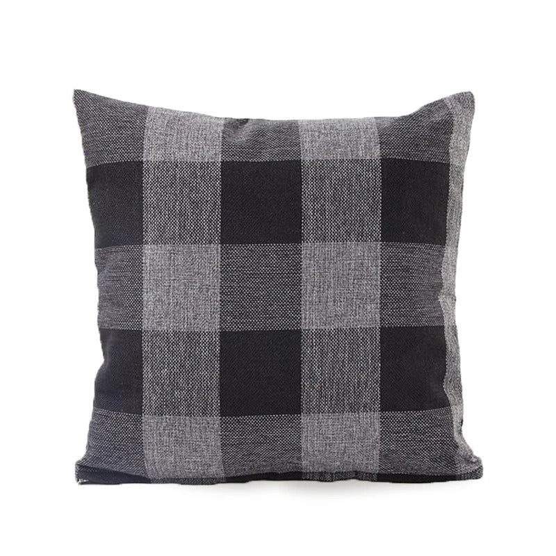 Warm Plaid Cushion Cover in Rustic Home Style