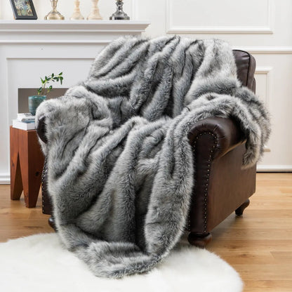 Plush Faux Fur Throw Blanket