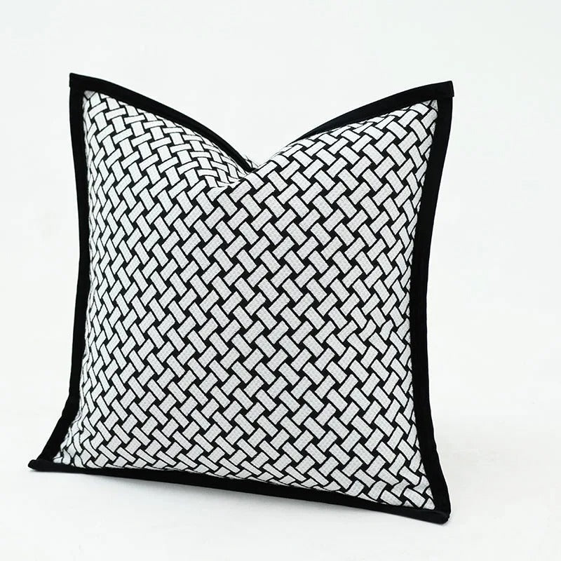 Plush Soft Reversible Geometric Cushion Cover