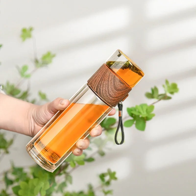 Clear Insulated Water Bottle with Infuser - Halri