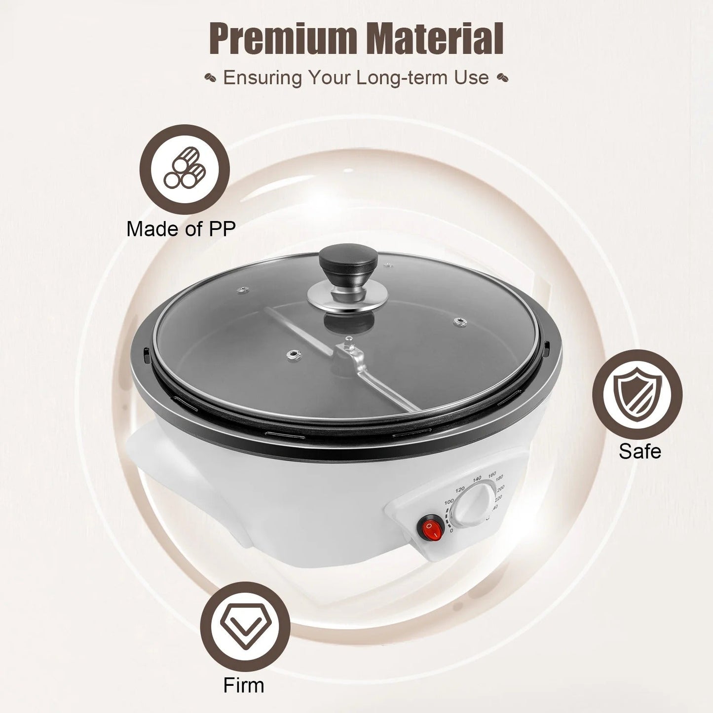 Digital Coffee Roaster with Custom Heat Settings