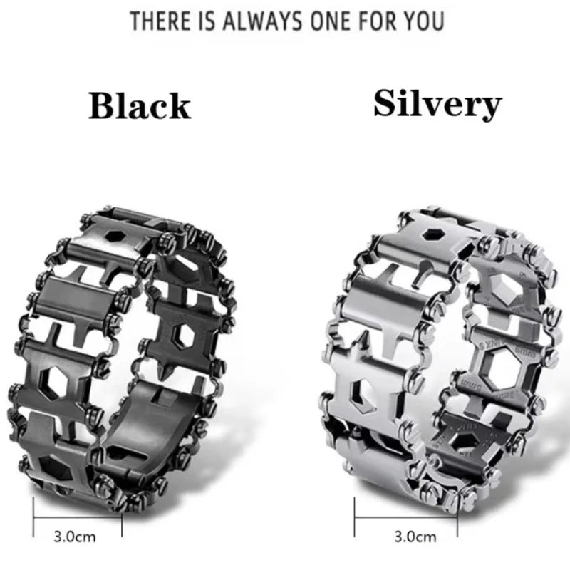 Versatile 29-in-1 Survival Steel Wristband