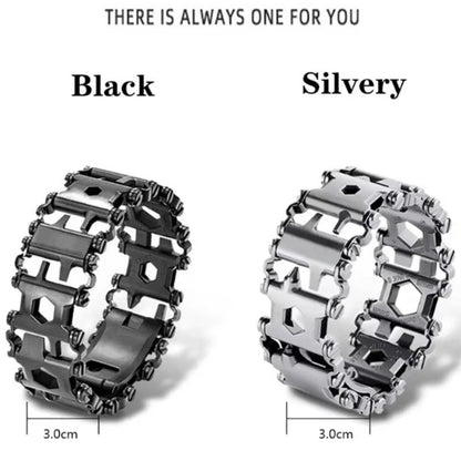 Versatile 29-in-1 Survival Steel Wristband