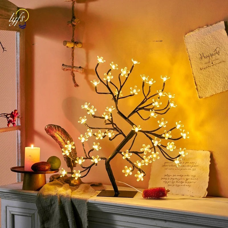 Beautiful LED Desk Lamp - Pink Flower Design - Halri