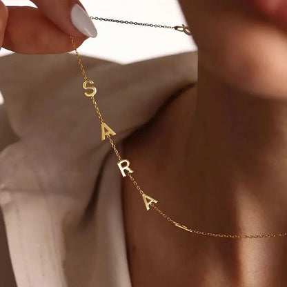 Custom Initial Off Center Bar Necklace - Halri